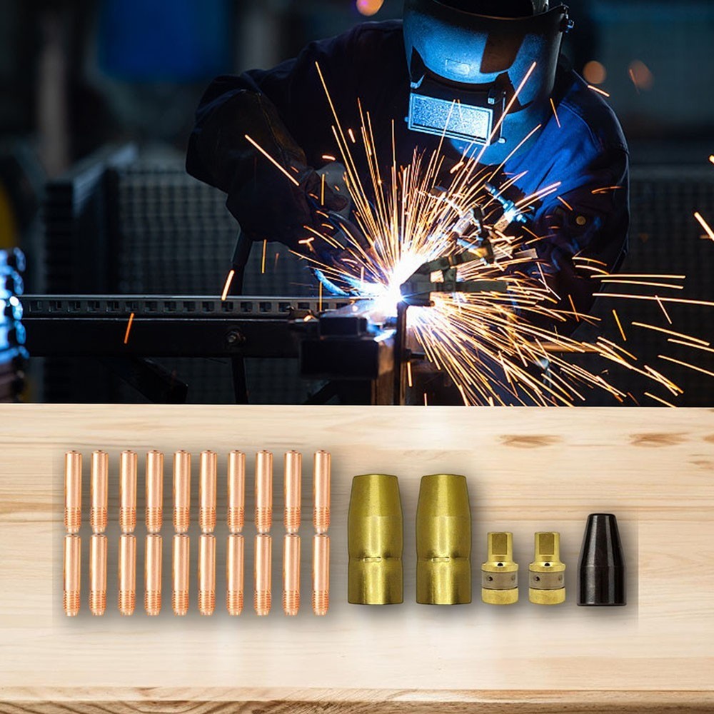 Contact Tip Set Diffuser Kit 25PCS Set Copper Contact Tips Easy Maintenance