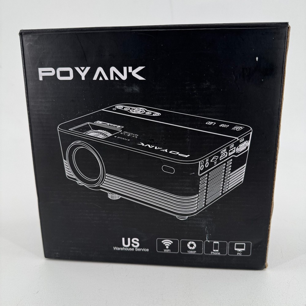 Poyank Model TP-01 White Wireless Mini Projector with Remote - NEW OPEN BOX