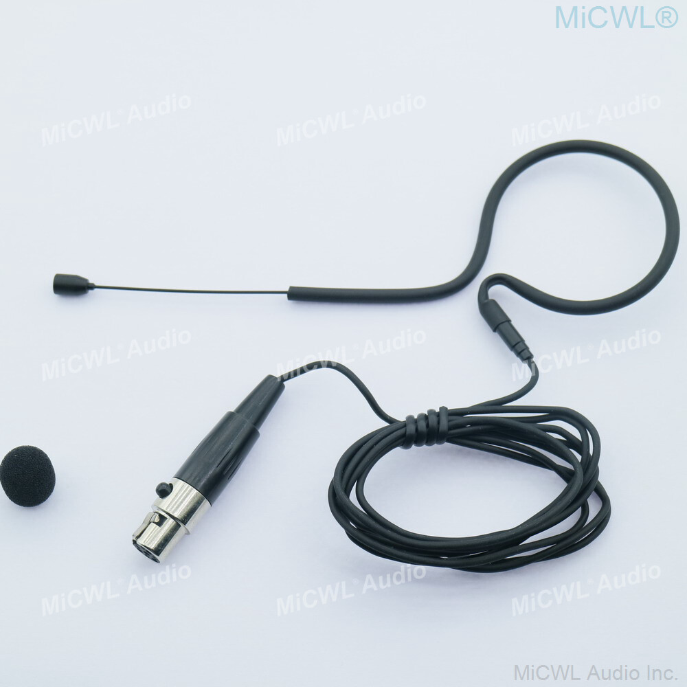 Black Single Hook Headset Microphone for Shure Wireless Face mouth Mic System