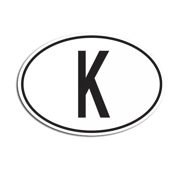 K Cambodia Country Code Oval Sticker