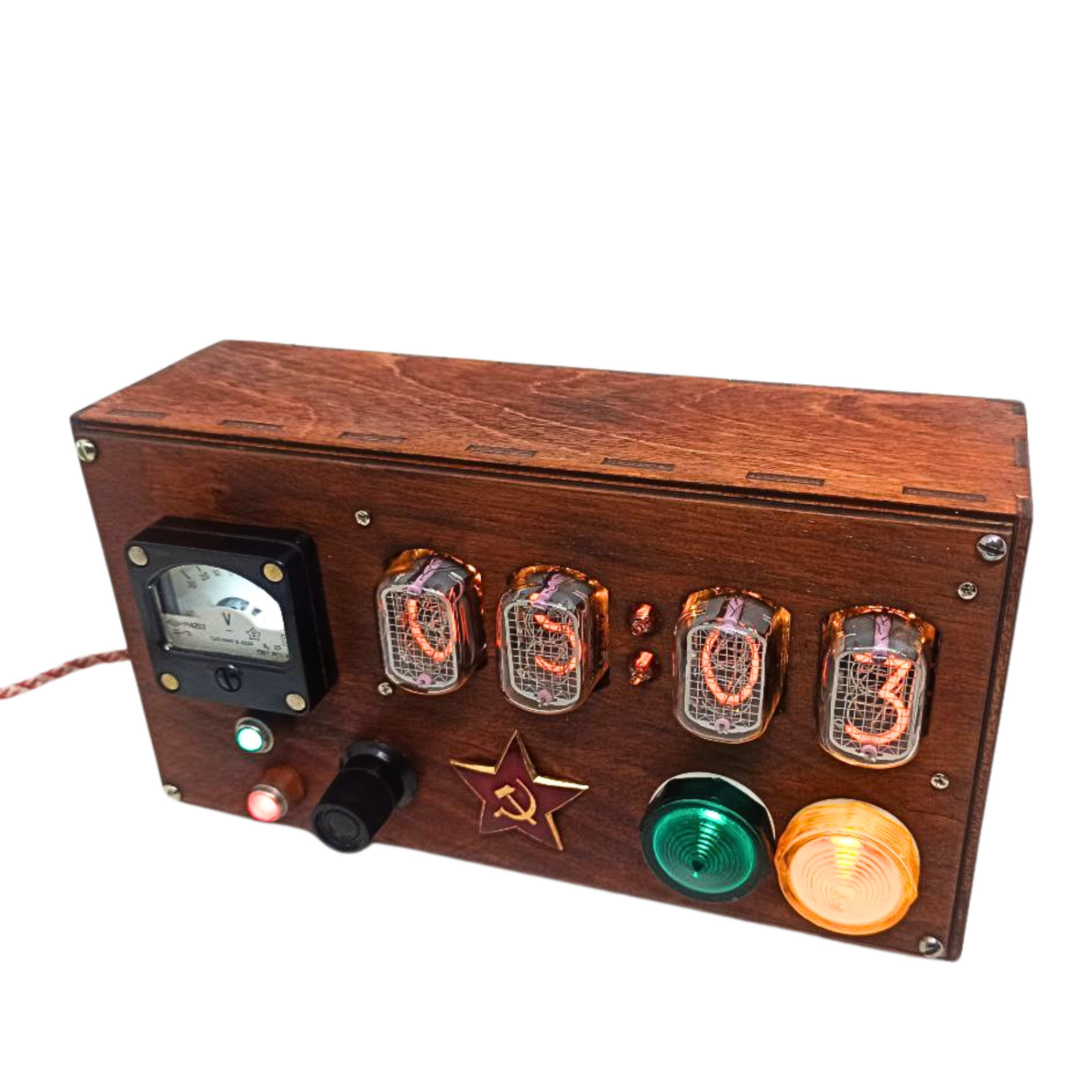 Metro 2033 Game Nixie Tube Table Clock with IN-12 Tubes Steampunk - Apocalypse