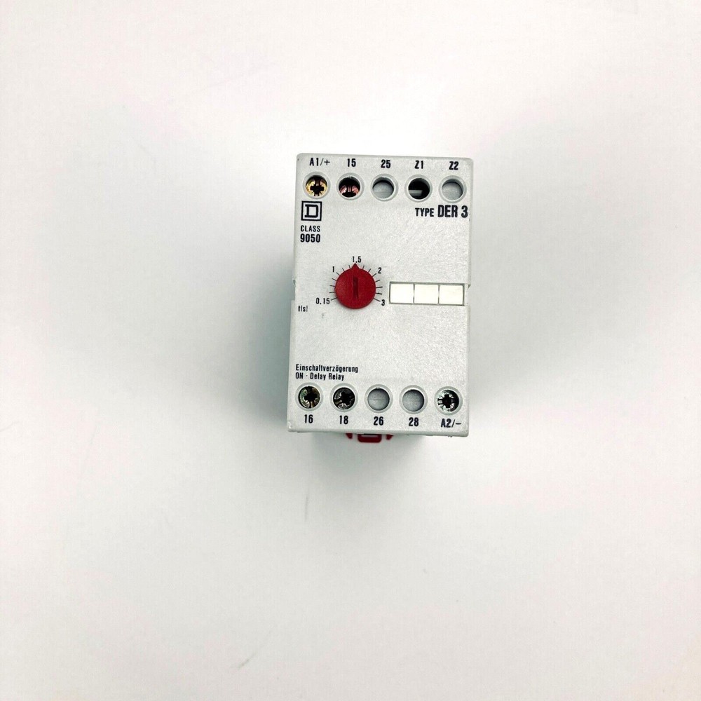 Square D 9050 DER 3 On - Delay Relay .15-3 Seconds!