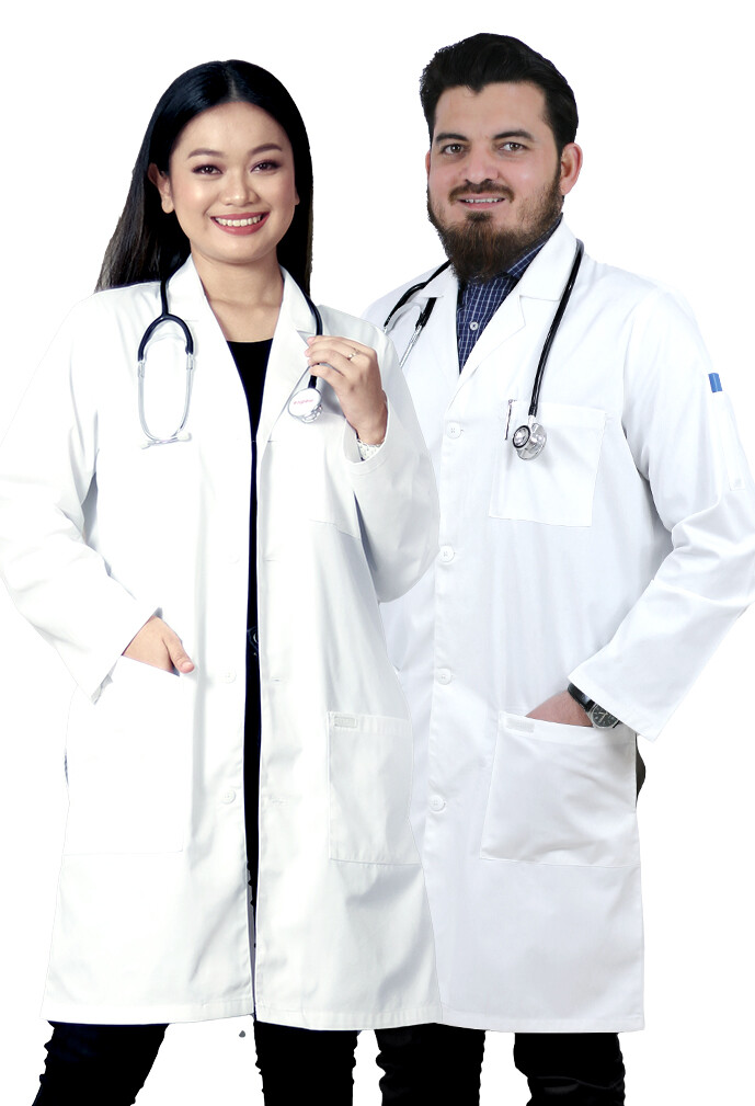 HEEDFIT Premium Unisex Lab Coat, Comfortable Poly Cotton, Durable FREE SHIPPING!