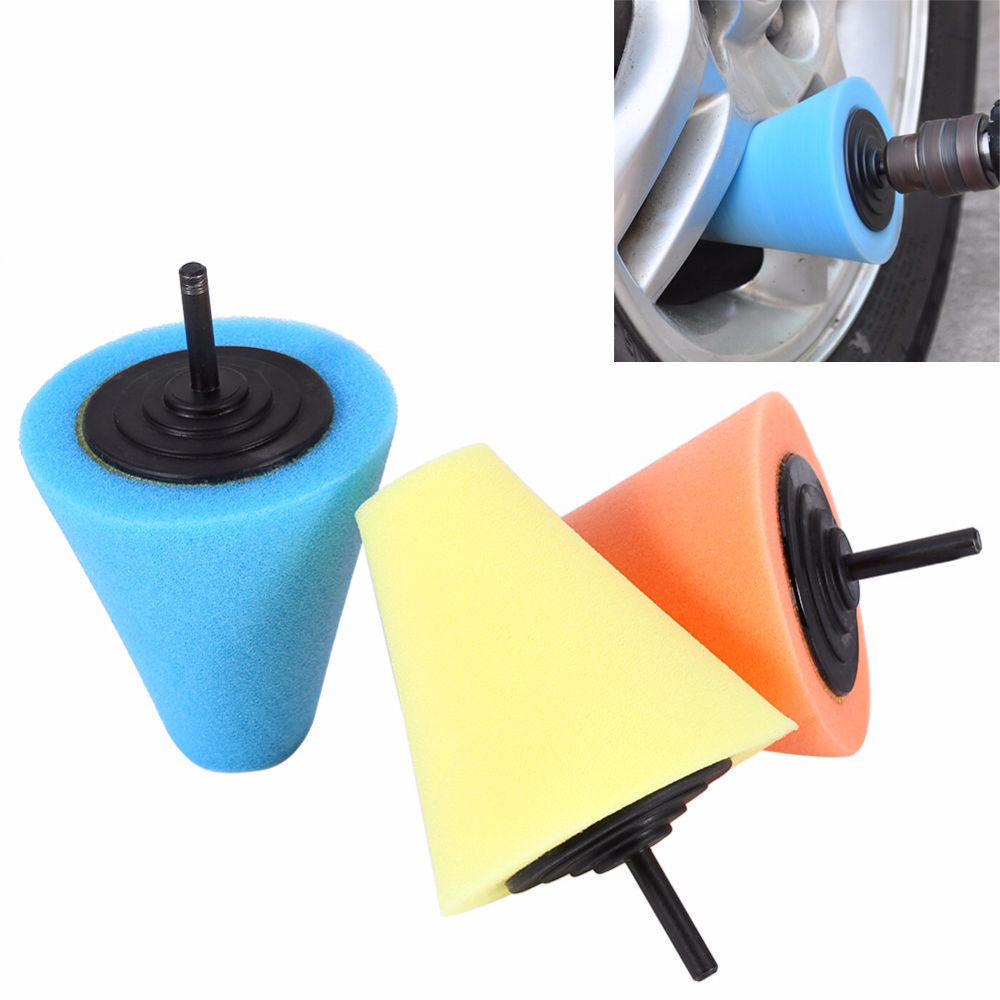 1PC Cone Polishing Random Sponge Cleaning Drill FOR Car Wheel Hub Replace Tool