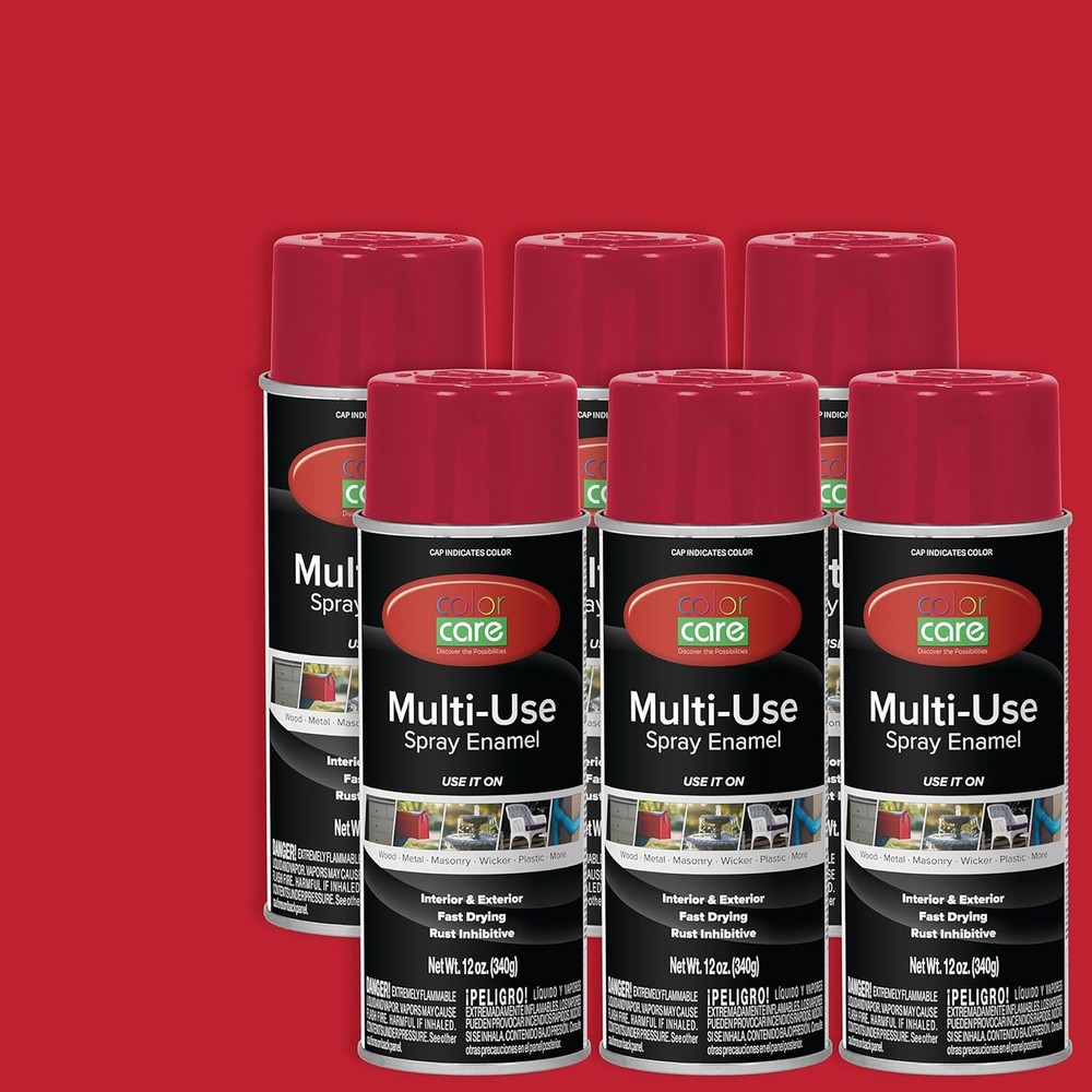 Color Care Spray Paint Ruby Red 12 oz- 6 pack