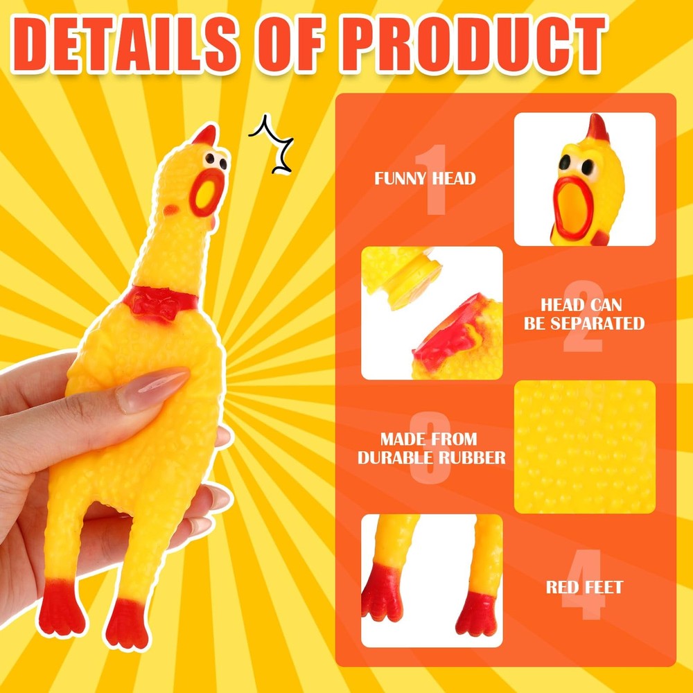 Keep Pets Entertained for Hours - 150 Squeaky Rubber Chickens