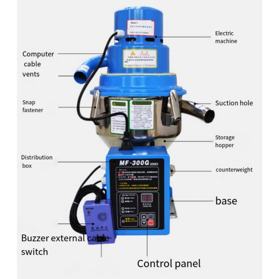 220V 300kg/H Automatic Vacuum Material Loader Feeder Suction Feeding Machine