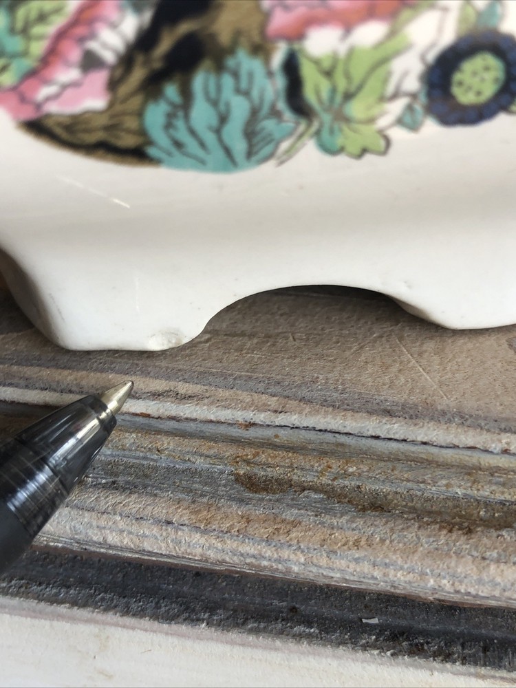 Sadler Teapot Indian Tree Pattern Hexagonal England 4 Cup 1659D Antique Signed