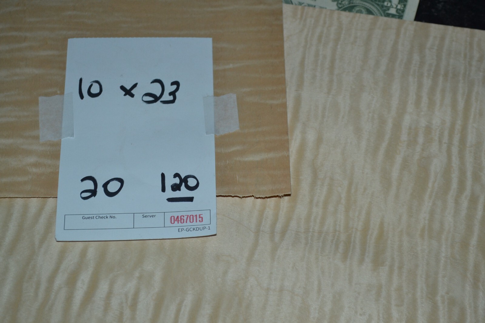 Flame Maple Raw Wood Veneer Sheet 10 x 23 inches 1/42nd 4670-15