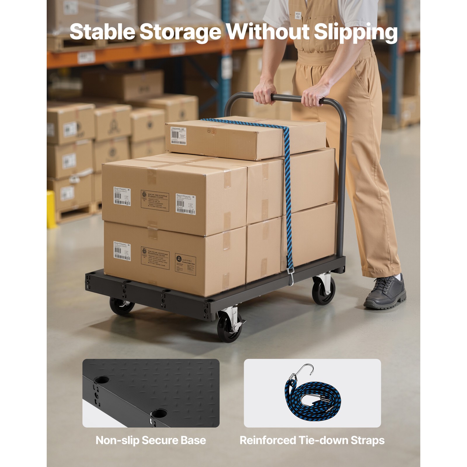 Uimoso Drywall Cart Dolly 1800 lbs Capacity 2-in-1 Steel Panel Truck 3Handrails