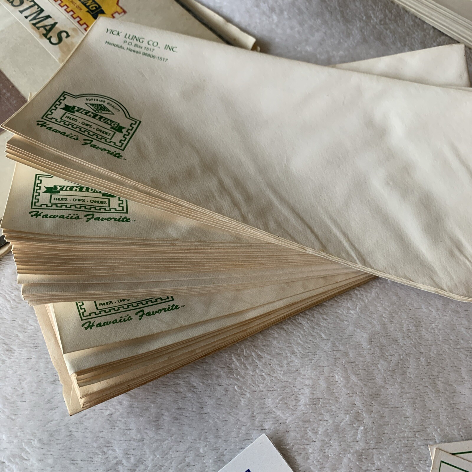 Rare Vintage Hawaii Yick Lung Lot Labels, Shirts, POGS, Decals Etc.