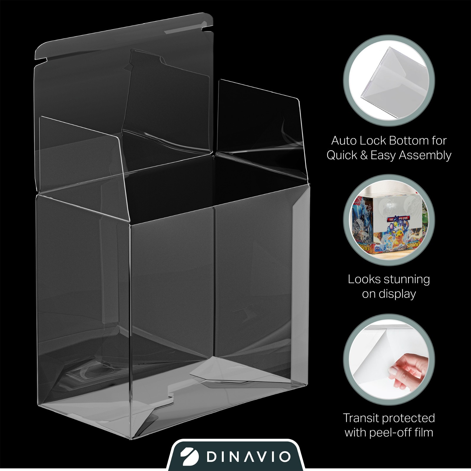 Plastic Pokemon Booster Box Case Protectors (x10) 0.5mm Thick Displays 10 PACK