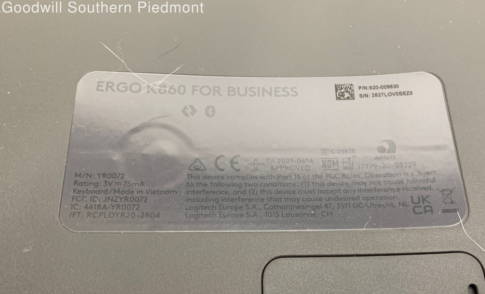 Logitech Ergo K860 Wireless Keyboard with USB Dongle Bundle - Tested