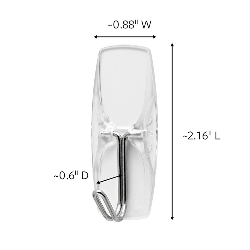 Command Medium Clear Wire Toggle Hooks, 6 Wall Hook and 6 Transparent