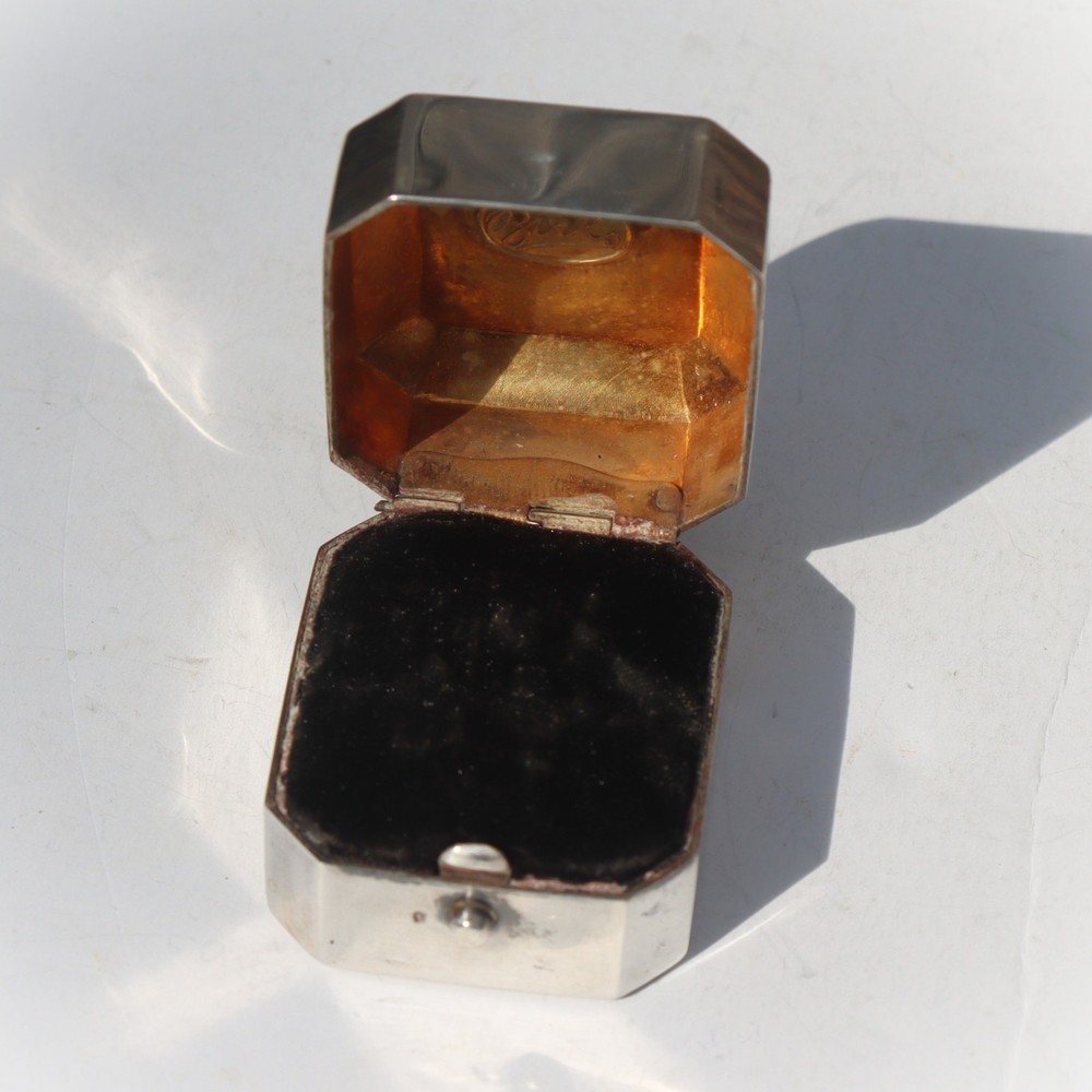 Antique Birks Canada Sterling Silver Ring Presentation Box Engraved 'Adele'