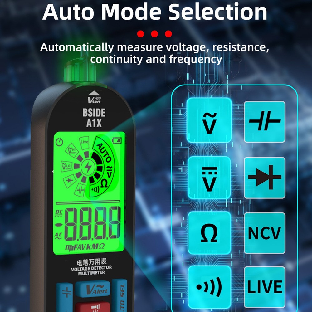 Smart Digital Multimeter Tester AC DC Voltage Rechargeable Electrical VoltmeteMN