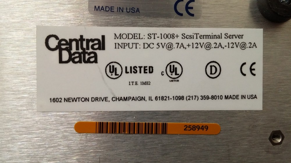 Central Data ST-1008+ Scsi Terminal Server