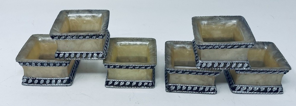 6 Square Napkin Rings Plastic 3” Square