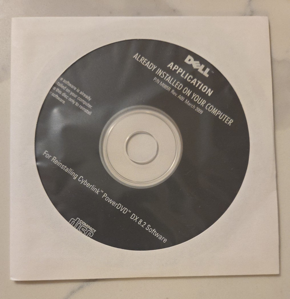 Sealed Dell CD Reinstall CyberLink PowerDVD DX 8.2 Software