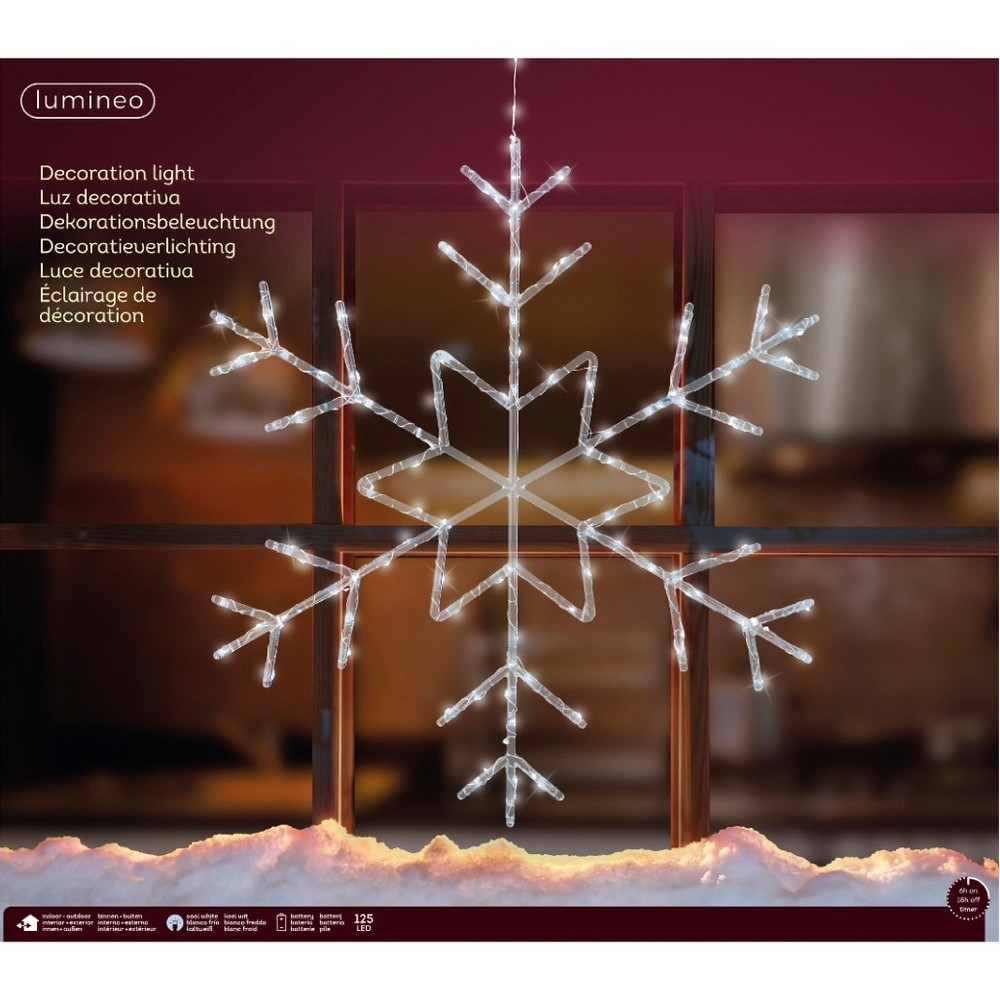 24" MICRO SNOWFLAKE  COOL  WHITE  CLEAR WIRE   24