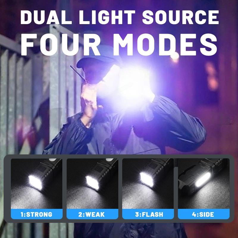 4 PACK Mini Flashlight Rechargeable LED Small Flashlight EDC Pocket Flashlights
