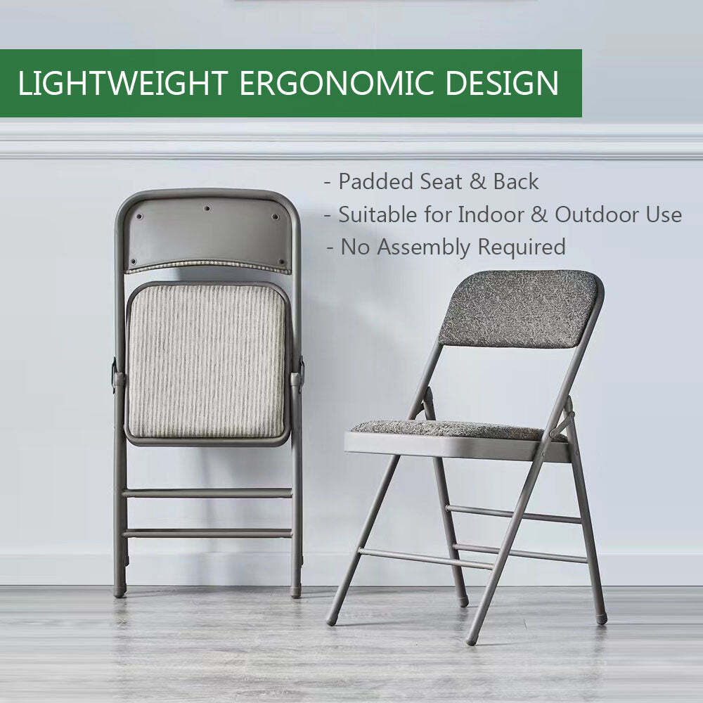 STEEL FRAME PADDED FOLDING CHAIR(2 Pack)