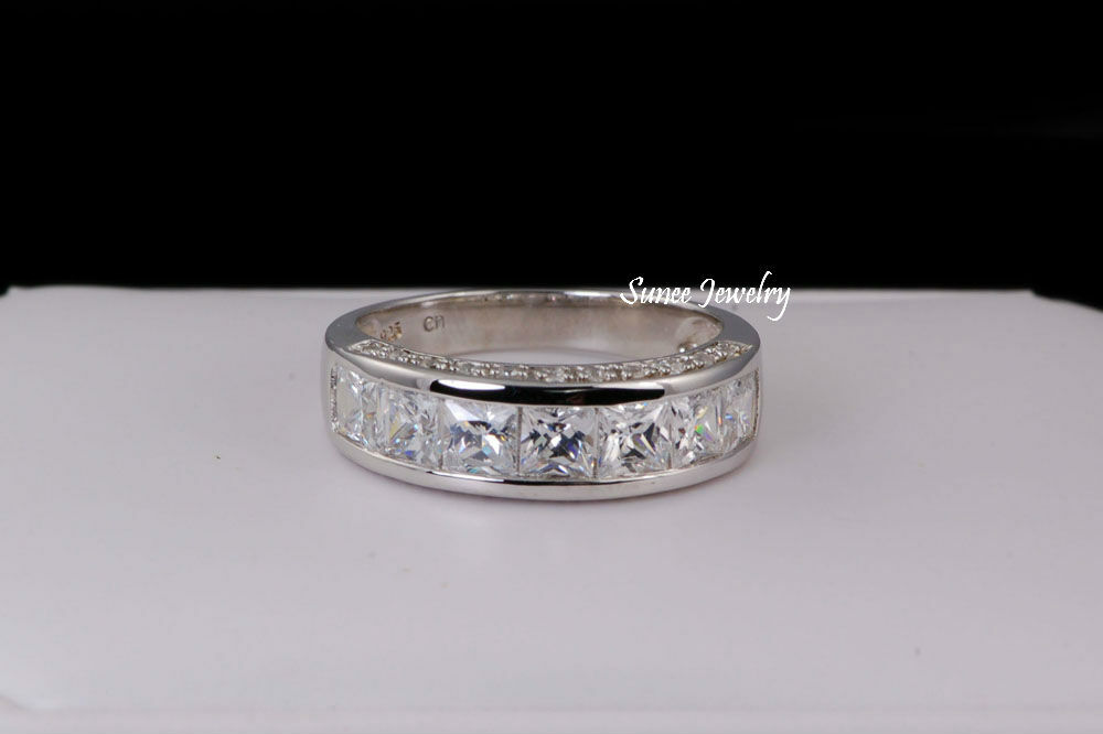 His and Hers Simulated Princess Cut 925 Wedding Rings Engagement Rings