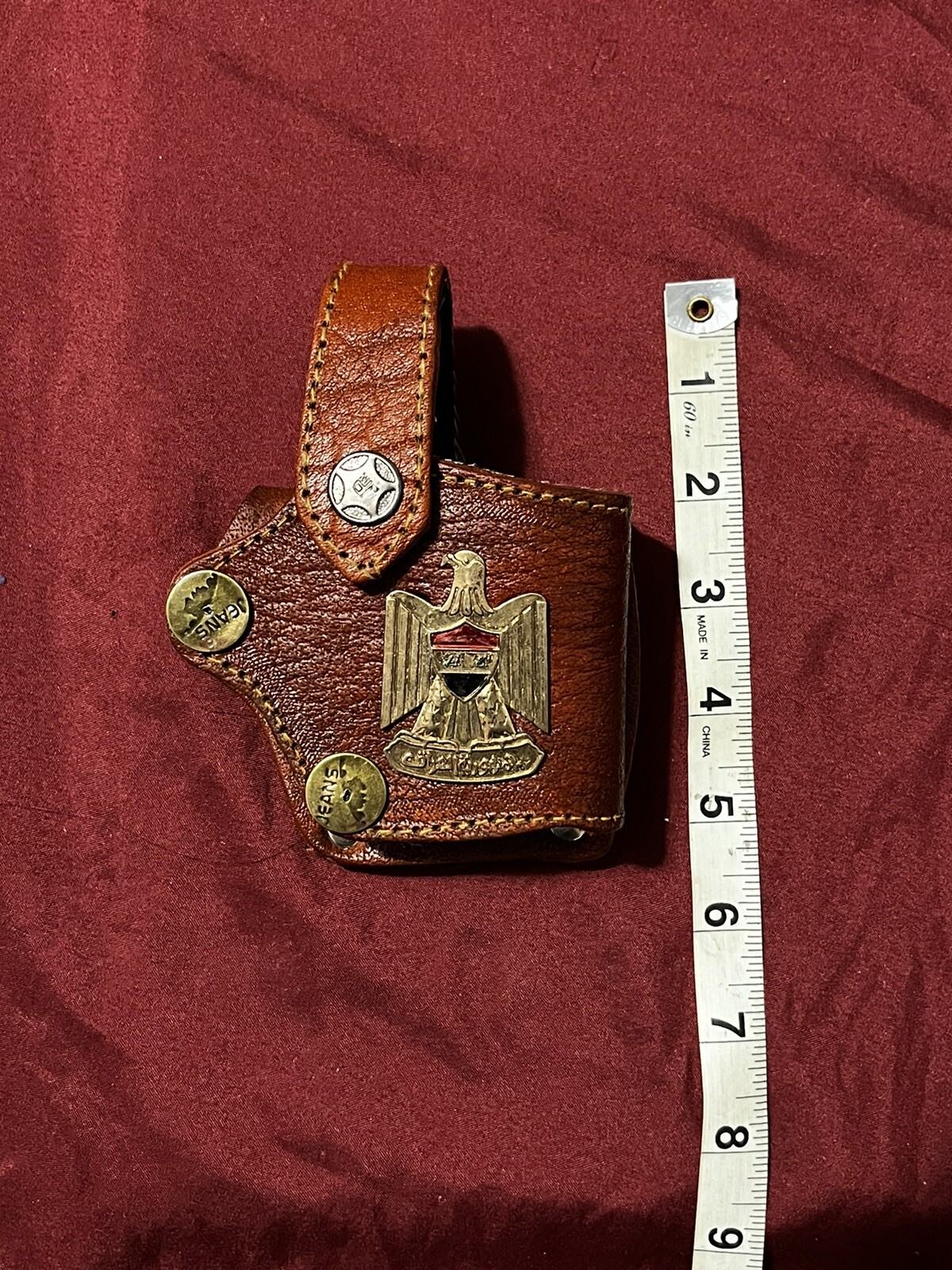 Iraqi Leather Brown holster With Iraqi Metal Eagle Emblem