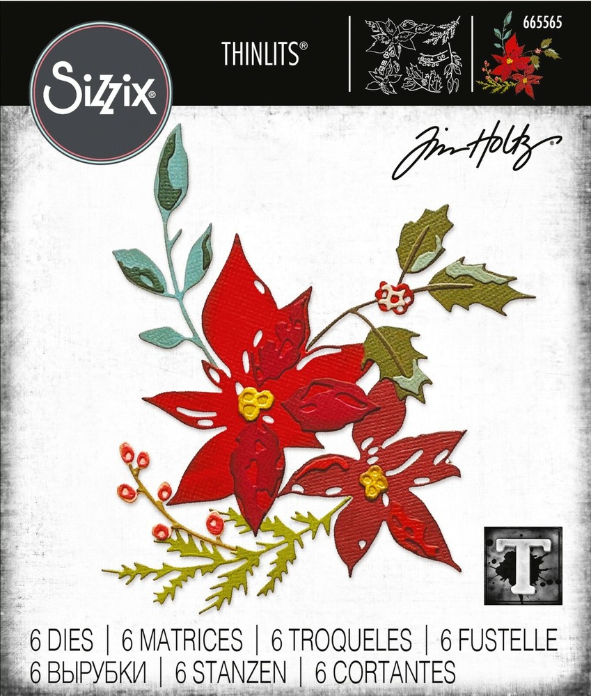 Sizzix Thinlits Festive Bouquet 6pc set #665565 Retail $21.99 by Tim Holtz