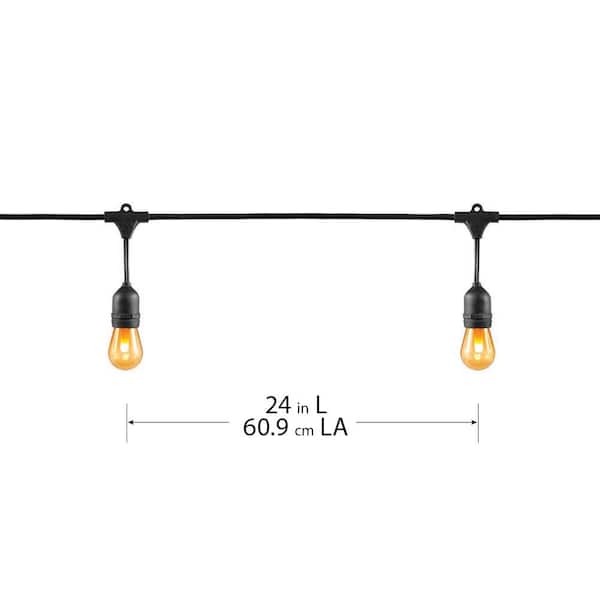 HAMPTON BAY 6-Light 12 ft. Indoor/Outdoor LED S14 Flame Effect String Light