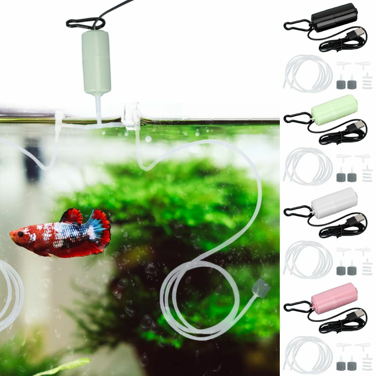 2 in 1 USB Mini Air Pump Water Pump Oxygen Aerator Aquarium Fish Tank Portable