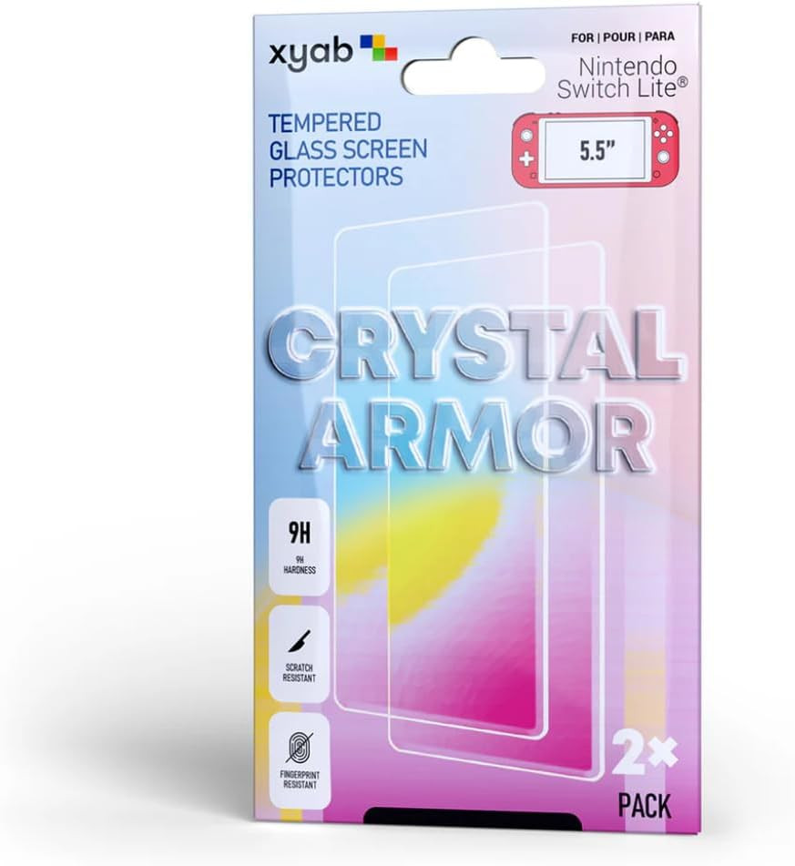 XYAB Nintendo Switch Lite Screen Protector 2 Pack – Tempered Glass 9H Hardness