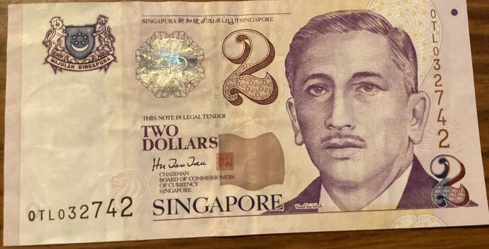 Singapore 2 Dollar BANKNOTE