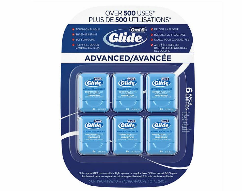 Oral-B Glide Advanced Multi-Protection Floss, 6 x 40 m (43.7 yds Each 6 Pack)