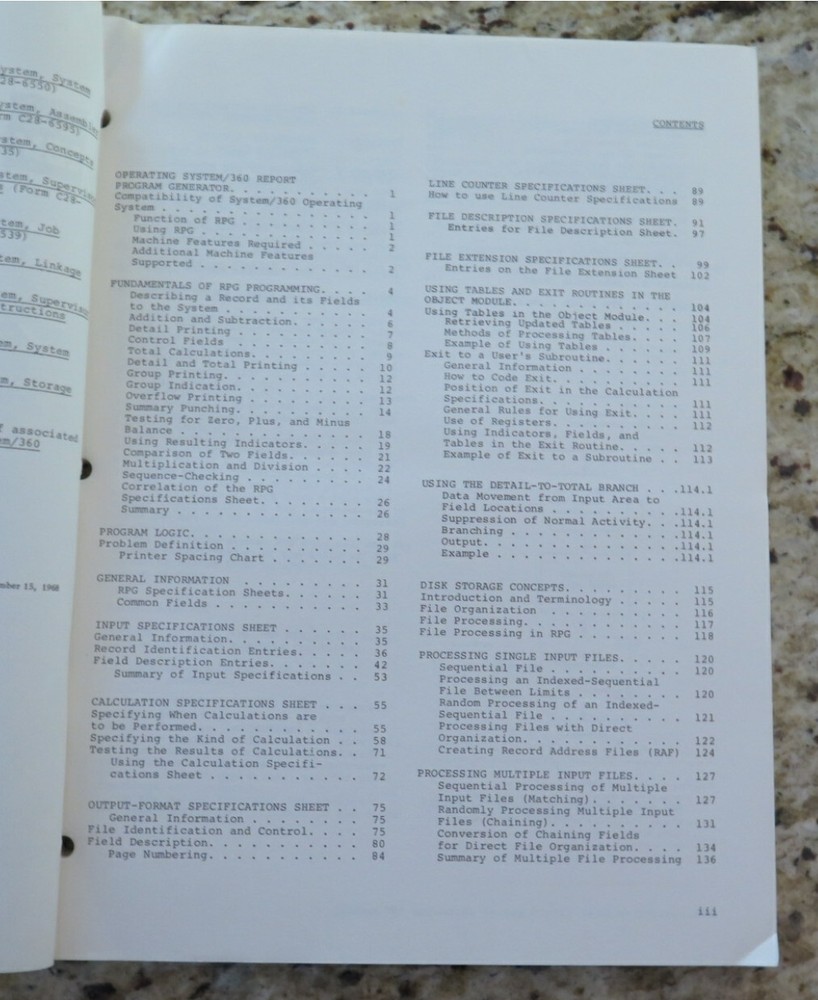 Vintage IBM System / 360 Operating System / RPG Language Dated 1968 / 1969
