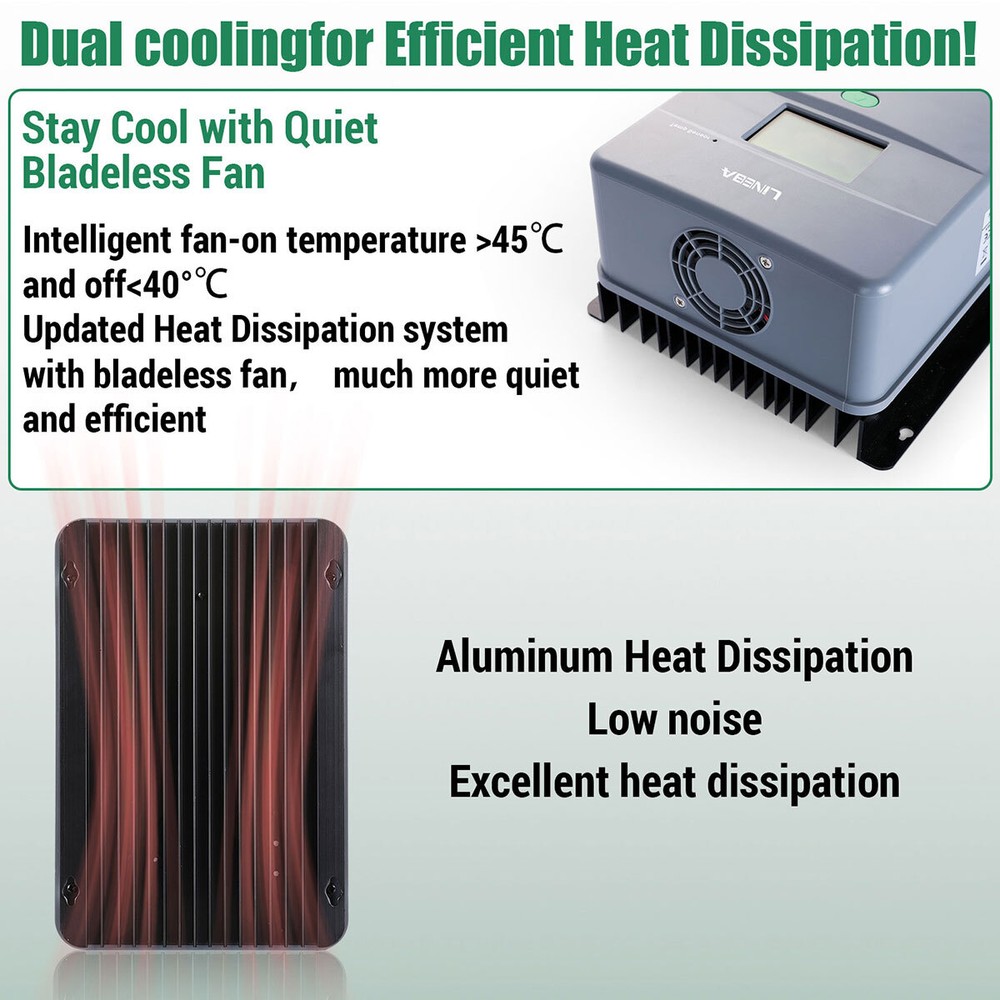 Solar Charge Controller MPPT 100A LCD Display 12V 24V Dual USB Solar Controller