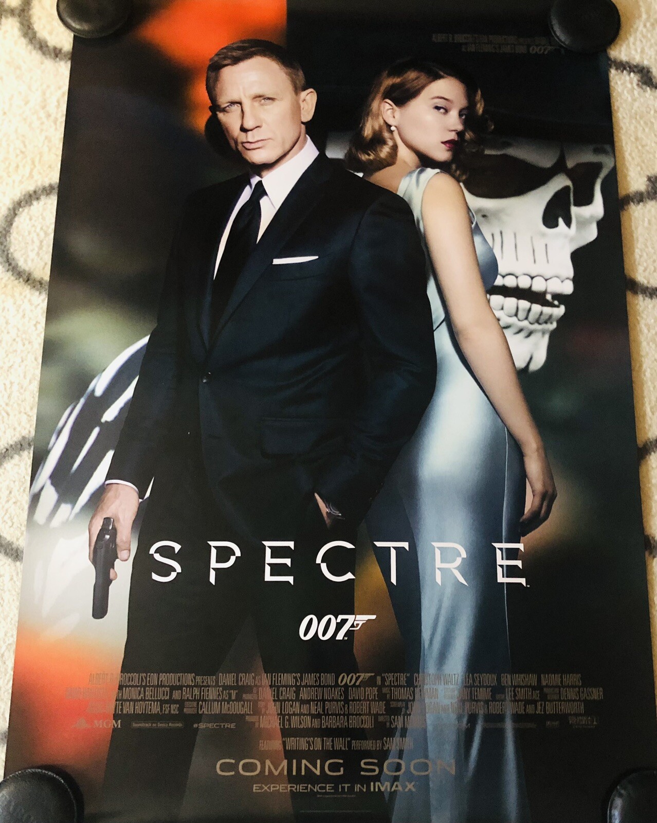 SPECTRE Original DS Double Sided 27x40 Movie Poster OO7 James Bond MINT