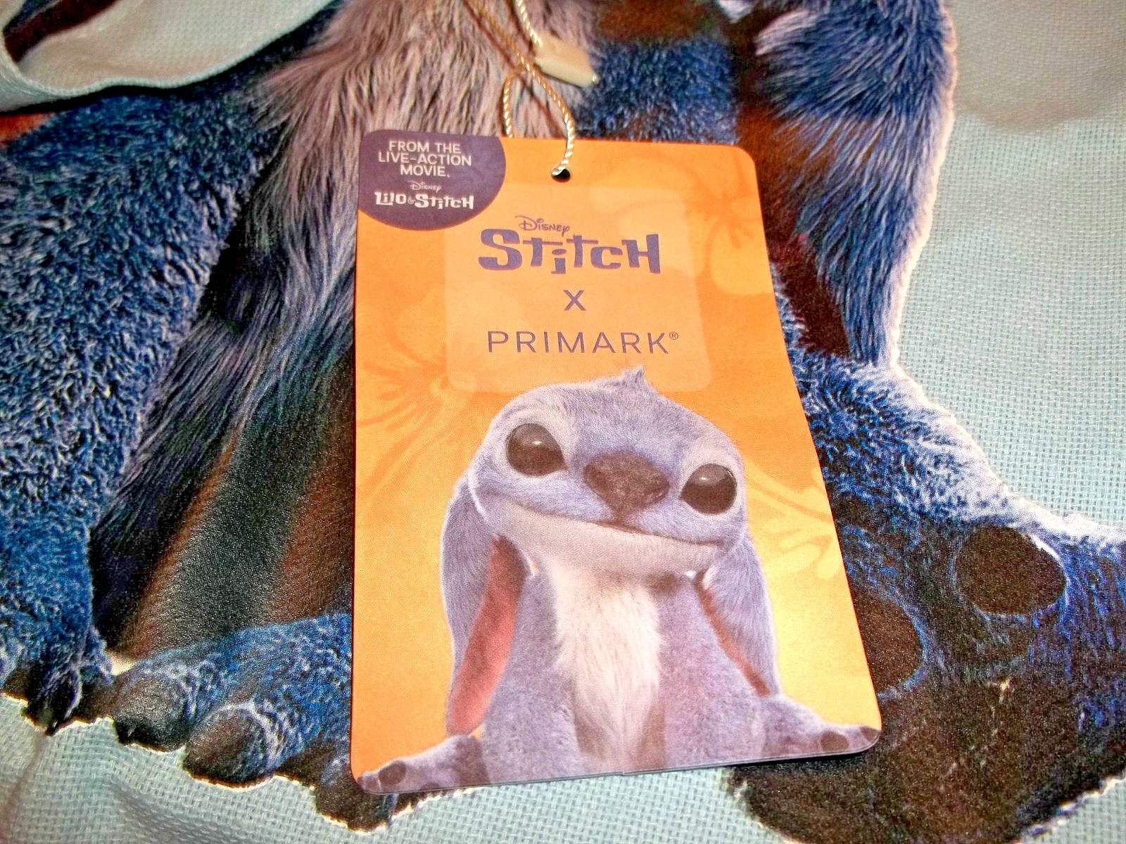 Primark Disney Stitch Extra Large Canvas Tote Bag Light Blue Cotton Blend 21x17