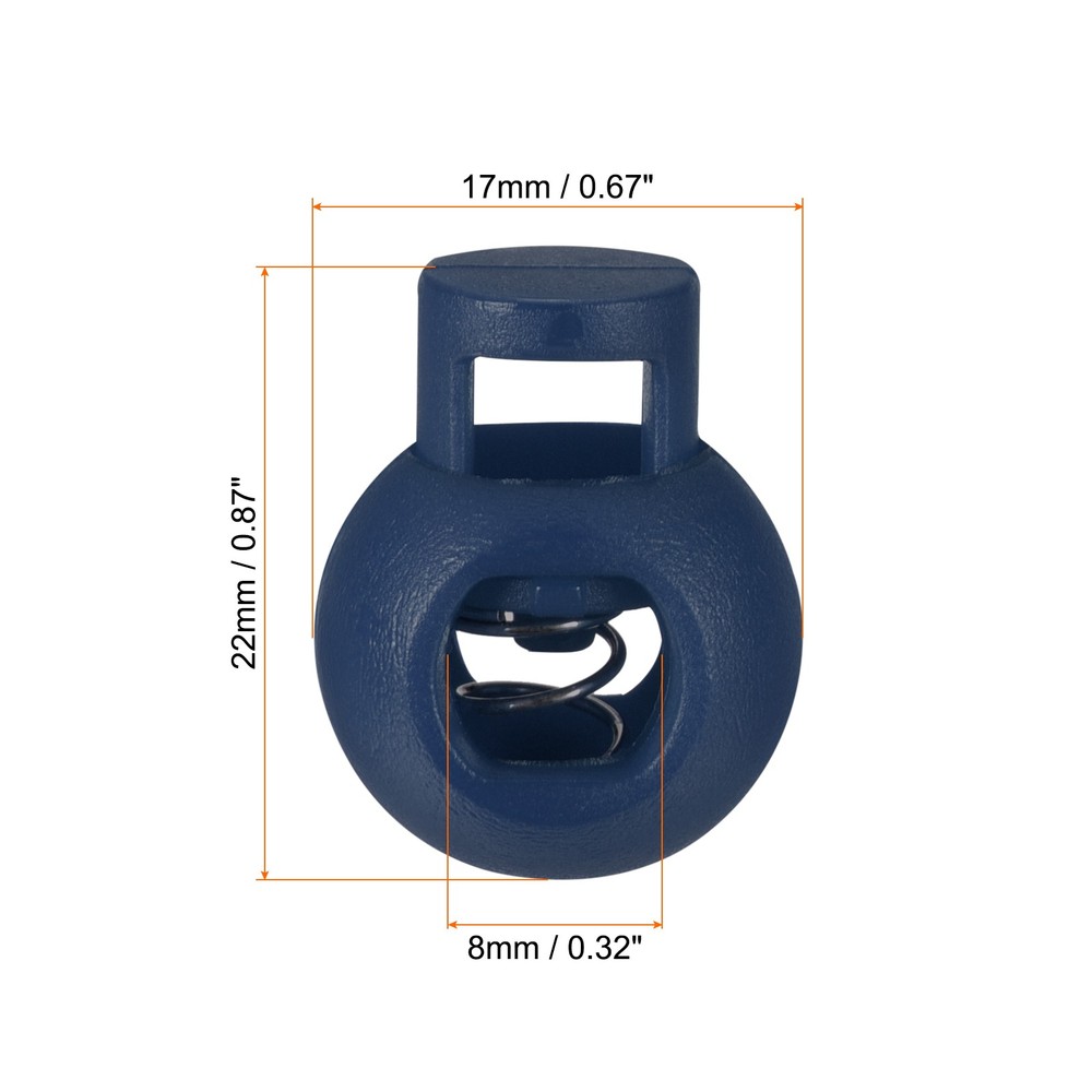 Cord Locks, 30 Pack Ball Spring Toggle Stopper, Navy Blue
