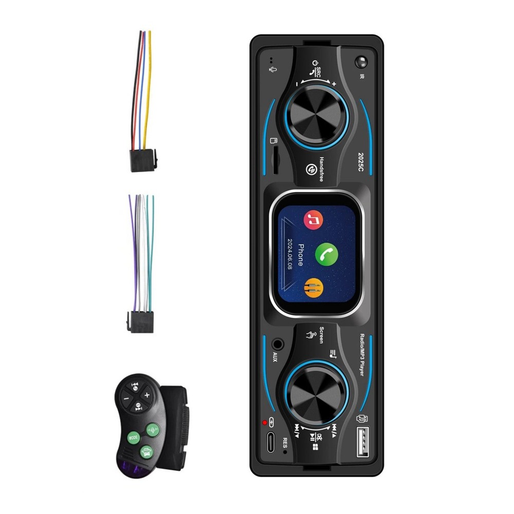 MP3 Car Radio with Steering Wheel Control, Bluetooth A2DP USB TF Card Reader