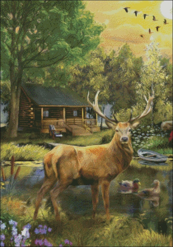 Great Outdoors Elk - Chart Counted Cross Stitch Pattern Needlework DMC Color