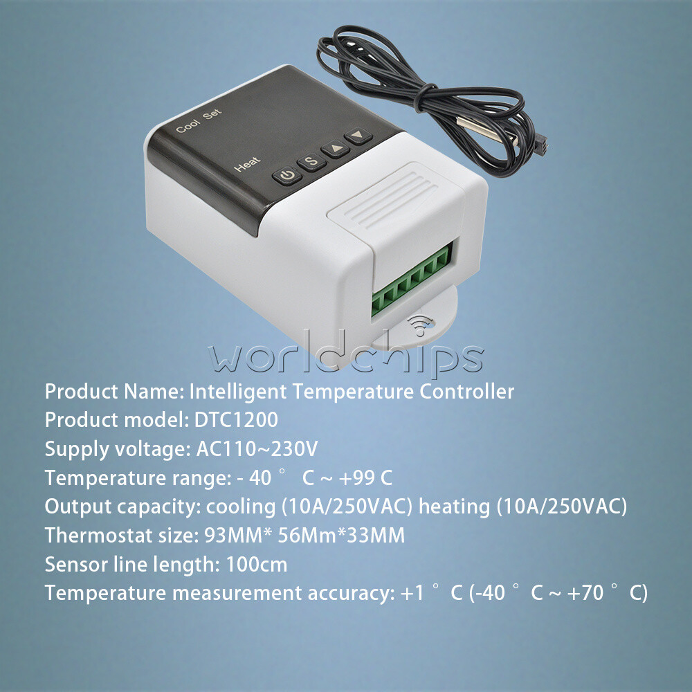 DTC1200 AC 110V-230V Digital Intelligent Temperature Controller + NTC Sensor