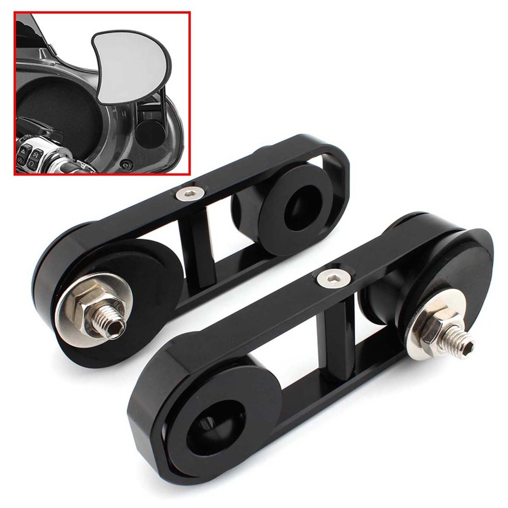 Drop Mirror Relocator Mount Kit Adjustable For 06-2013 Harley Street Glide FLHX