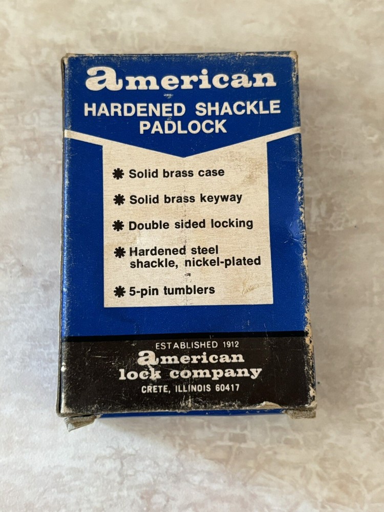 American Solid Brass Padlock No B 50 NOS