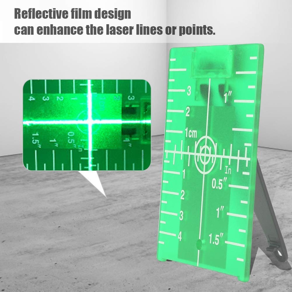 Laser Level Target Plate, Double Scale Cross Line Meter, Green