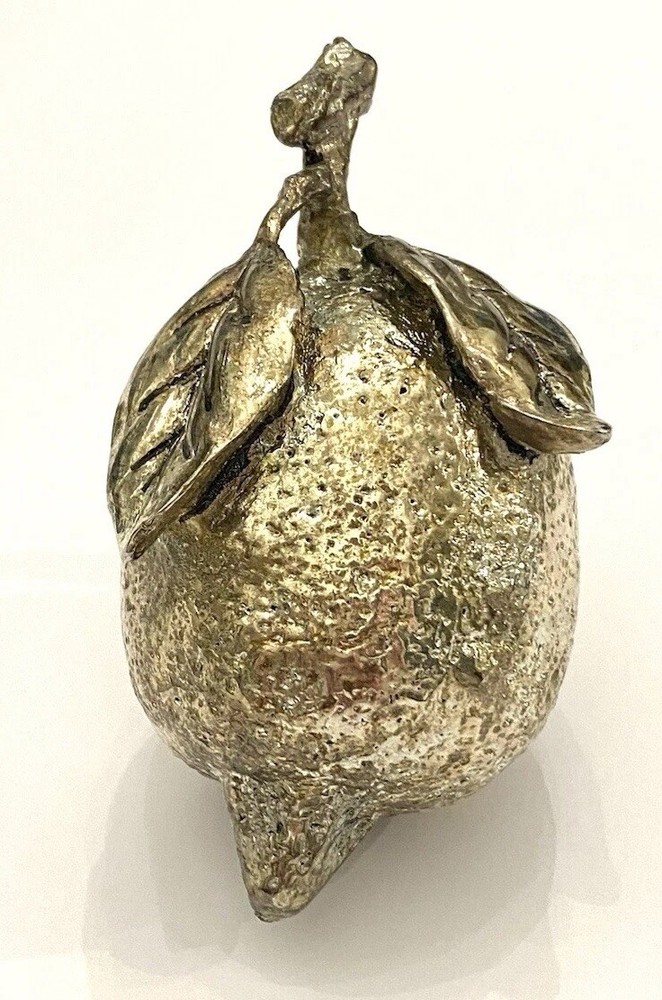 Vintage Silver-plated Lemon Decorative Sculpture Rare Find