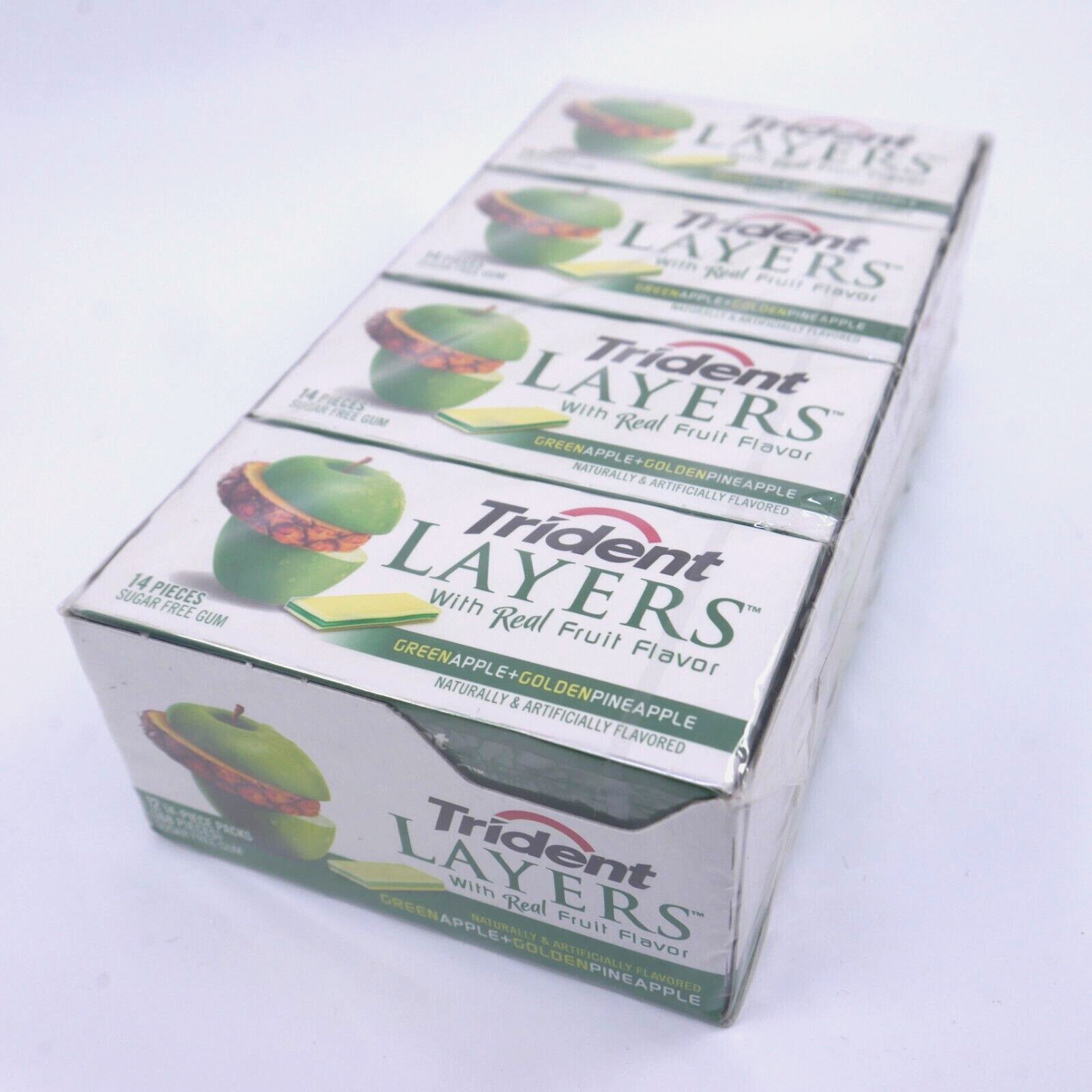 12 packs Trident Layers Green Apple + Golden Pineapple GUM *Collectible* sealed