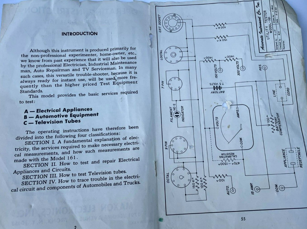 Maxon Electronics Inc. Utility Tester Battery Compensato for Model 161