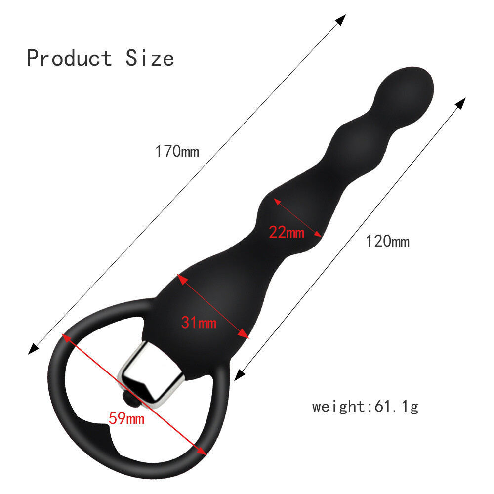 Anal Plug Beads Butt Extender with Removable Bullet Vibrator Prostate Massager