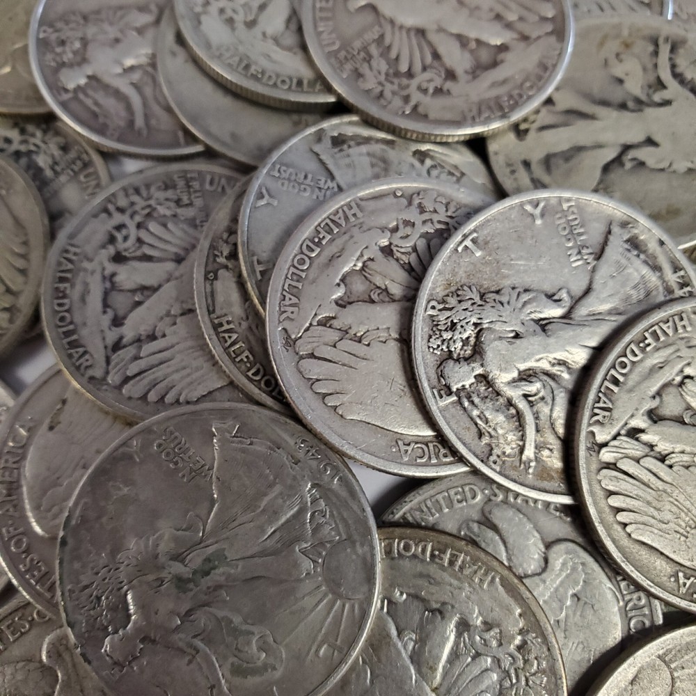 WALKING LIBERTY HALF DOLLAR , RANDOM YEAR, ROLL OF 20